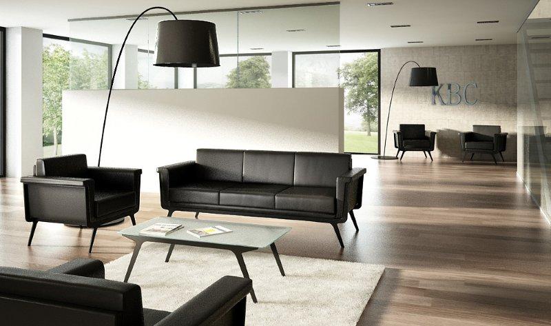 Sofá grande de 3 plazas. Ideal para recepción de oficinas y salas de espera. Color marrón. In&Office, muebles y reformas de oficina en Barcelona